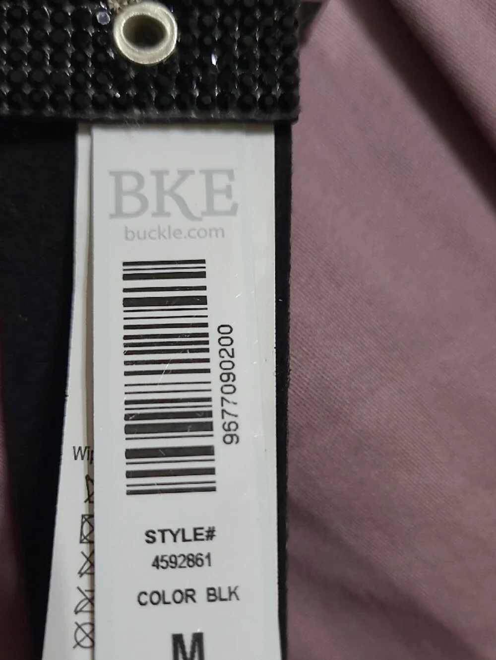 BKE Black Star-Studded Rhinestone Soft Belt M
